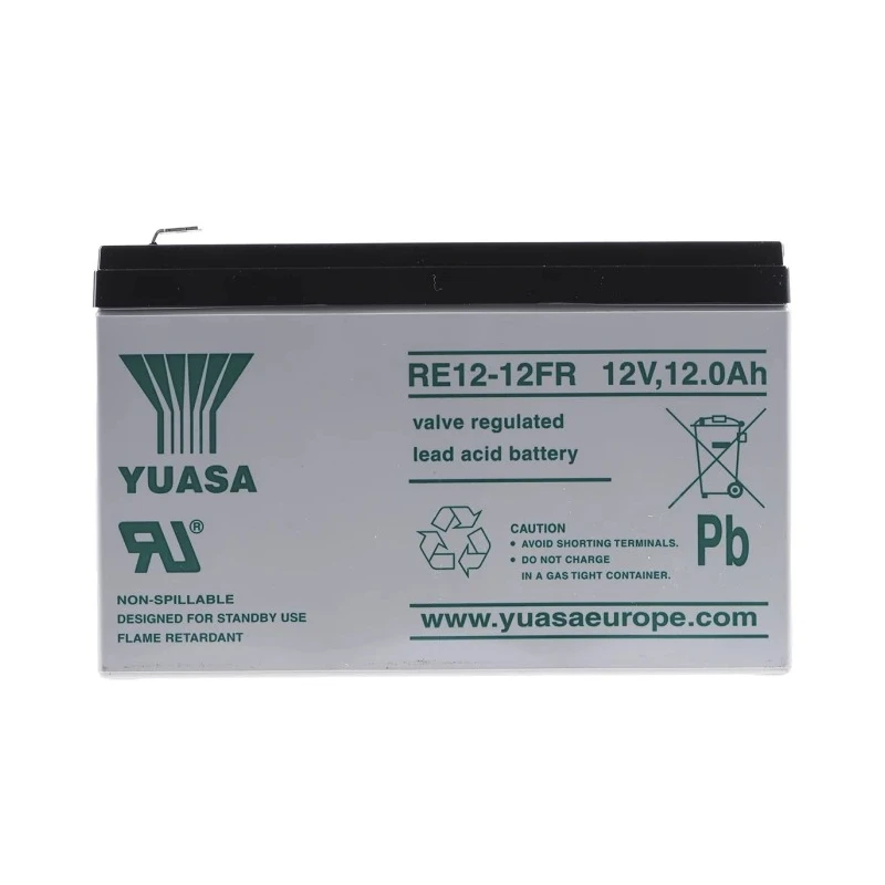 Yuasa 12 V Faston F2 Sealed Lead Acid Battery 12 Ah AGM 98mm x 98mm RE12-12L