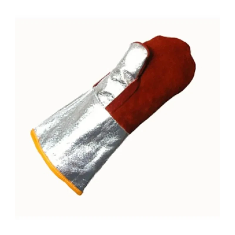 Liscombe Red Leather Work Gloves Size 9 with Aluminised Coating L14-114