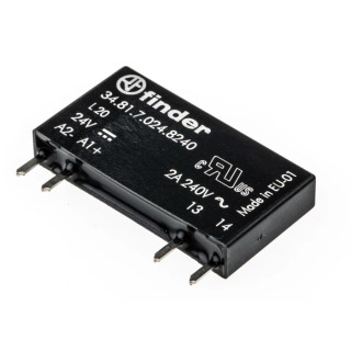 Finder 34 Series Solid State Relay, 2 A Load, PCB Mount, 240 V AC Load, 30 V Control 34.81.7.024.8240