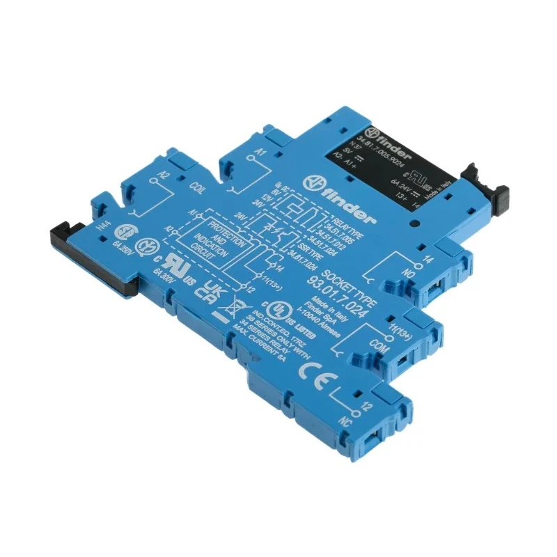 Finder 38 Series Interface Relay DIN Rail Mount 6V dc Coil SPST Contact Configuration 7mA Coil Current 6A 38.81.7.006.9024