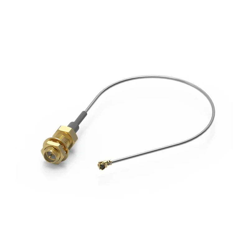 Wurth Elektronik RP-SMA Series Coaxial Cable 300 mm Length, 50 Ω UMRF, Solid Brass Conductor, Grey FEP Jacket 636209050300
