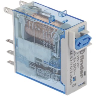 Finder Power Relay DPDT 12V DC Coil Voltage 8A Switching Current PCB Mount 46.52.9.012.0040