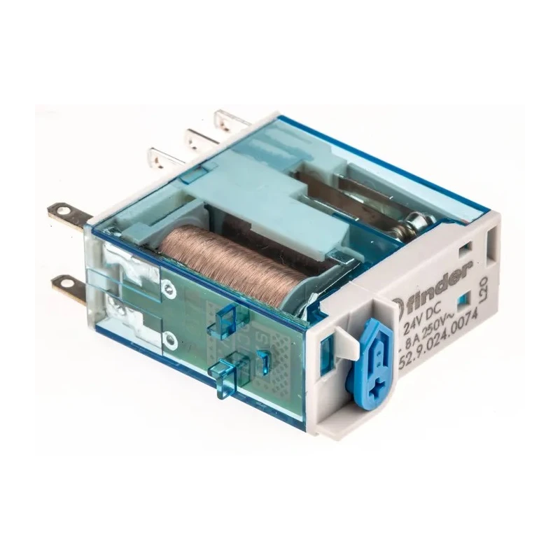 Finder Power Relay 24V DC Coil Voltage 8A Switching Current DPDT Contact Configuration 46.52.9.024.0074