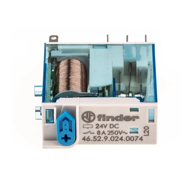 Finder Power Relay 24V DC Coil Voltage 8A Switching Current DPDT Contact Configuration 46.52.9.024.0074