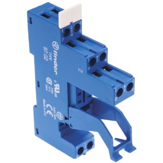 Finder 97 Relay Socket 8 Contacts 250V AC 8A DIN Rail Mount 97.02SPA