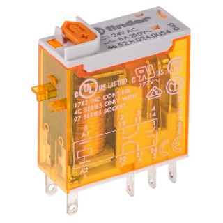 Finder PCB Power Relay 24V AC Coil Voltage 8A Switching Current DPDT 46.52.8.024.0054
