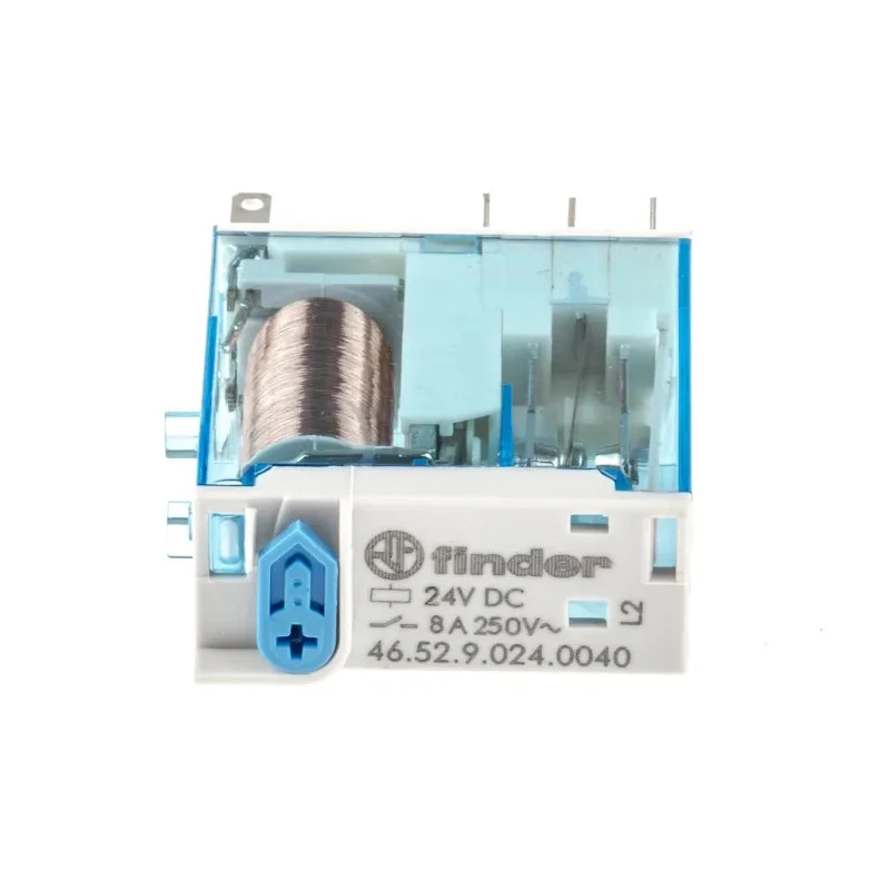 Finder Power Relay 24V DC Coil 8A Switching Current DPDT PCB Pin Terminals Series 46 46.52.9.024.0040