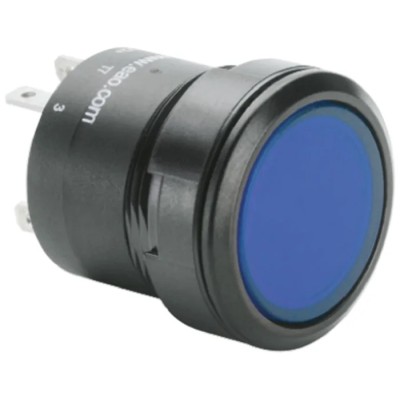 EAO 84 Series Illuminated Blue Momentary Push Button Switch, Panel Mount, 22.5 mm Cutout, SPST, IP67, 42 V dc K84-603.3713