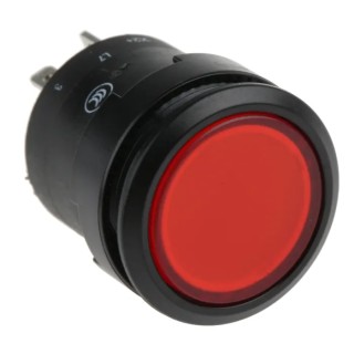 EAO 84 Series Illuminated Push Button Switch, Momentary, Panel Mount, 22.5 mm Cutout, SPST, IP67, 42 V dc K84-603.4205