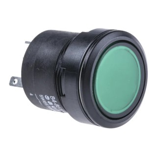 EAO 84 Series Illuminated Momentary Push Button Switch, Panel Mount, 22.5 mm Cutout, SPST, Green LED, IP67, 42 K84-603.3511