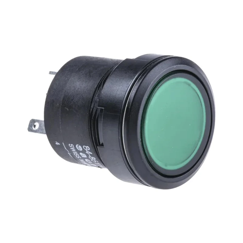 EAO 84 Series Illuminated Momentary Push Button Switch, Panel Mount, 22.5 mm Cutout, SPST, Green LED, IP67, 42 K84-603.3511
