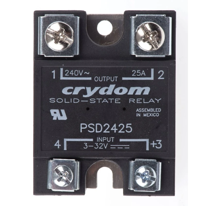 Crydom Solid State Relay Panel Mount 25A Load, 280 Vrms Load, 32V Control PSD2425