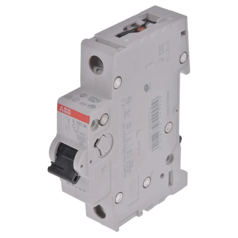 ABB Miniature Circuit Breaker System Pro M Compact 1-Pole 1A Type C 253V AC 72V DC 10kA Breaking 2CDS271001R0014 S201M-C1