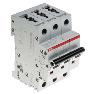 ABB System Pro M Compact S200M Miniature Circuit Breaker, 3-Pole, 25A, Type C, 440V AC, 12V DC, 10 2CDS273001R0254 S203M-C25