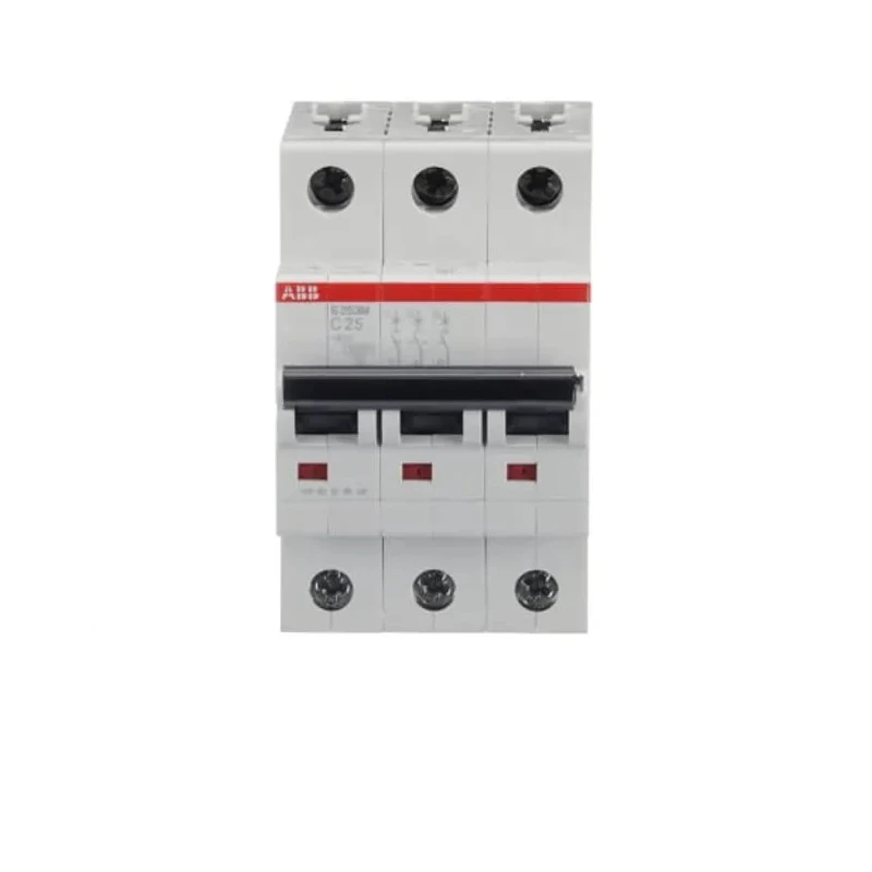 ABB System Pro M Compact S200M Miniature Circuit Breaker, 3-Pole, 25A, Type C, 440V AC, 12V DC, 10 2CDS273001R0254 S203M-C25