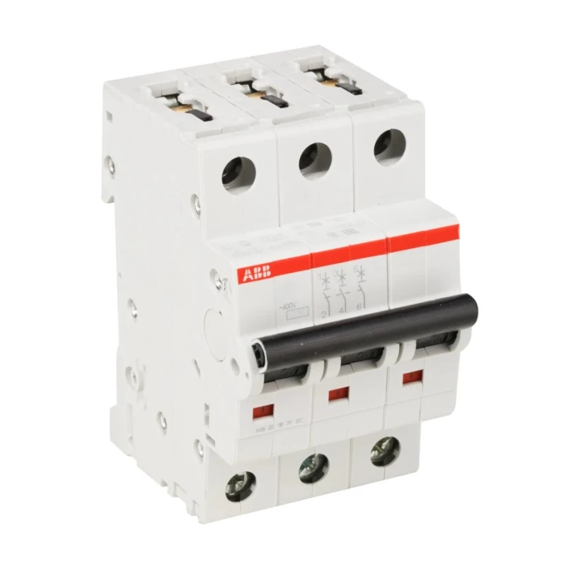 ABB System Pro M Compact S200M Miniature Circuit Breaker, 3-Pole, 20A, Type C, 440V AC, 12V DC, 10 2CDS273001R0204 S203M-C20