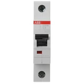 ABB Miniature Circuit Breaker 1-Pole, 4A, Type C, Rated 253V AC, 72V DC, Breaking Capacity 10kA 2CDS271001R0044 S201M-C4