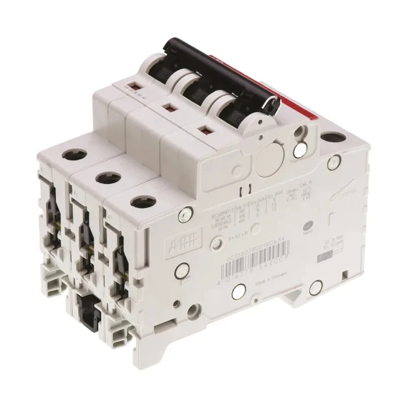 ABB System Pro M Compact S200M Miniature Circuit Breaker, 3-Pole, 63A, Type C, 440V AC, 125V DC 2CDS273001R0634 S203M-C63