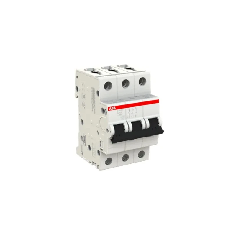 ABB System Pro M Compact S200M Miniature Circuit Breaker, 3-Pole, 63A, Type C, 440V AC, 125V DC 2CDS273001R0634 S203M-C63