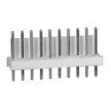 TE Connectivity MTA-100 Series Straight Through Hole Pin Header, 10 Contacts, 2.54 mm Pitch, 1 Row, Unshrouded 1-640454-0