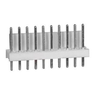 TE Connectivity MTA-100 Series Straight Through Hole Pin Header, 10 Contacts, 2.54 mm Pitch, 1 Row, Unshrouded 1-640454-0
