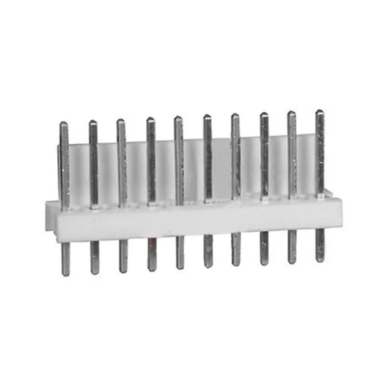 TE Connectivity MTA-100 Series Straight Through Hole Pin Header, 10 Contacts, 2.54 mm Pitch, 1 Row, Unshrouded 1-640454-0