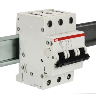 ABB System Pro M Compact S200M Miniature Circuit Breaker 3-Pole 20A Type B 440V AC 12V DC 10kA 2CDS273001R0205 S203M-B20