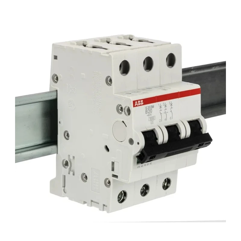 ABB System Pro M Compact S200M Miniature Circuit Breaker 3-Pole 20A Type B 440V AC 12V DC 10kA 2CDS273001R0205 S203M-B20