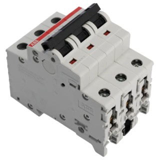 ABB System Pro M Compact Miniature Circuit Breaker 3-Pole 25A Type B 440V AC 12V DC 10 kA Breaking 2CDS273001R0255 S203M-B25