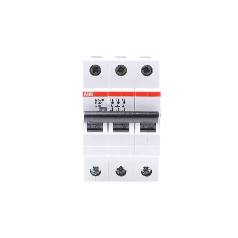 ABB System Pro M Compact S200M Miniature Circuit Breaker, 3-Pole, 32A, Type B, 440V AC, 12V DC, 10 2CDS273001R0325 S203M-B32