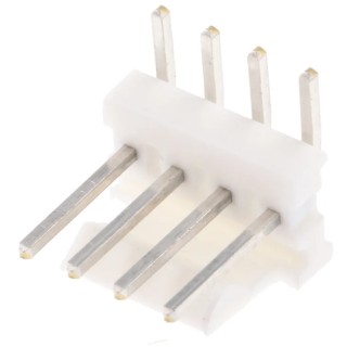 TE Connectivity MTA-100 Series Right Angle Through Hole Pin Header, 4 Contacts, 2.54 mm Pitch, 1 Row, Unshrouded 640457-4