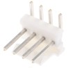 TE Connectivity MTA-100 Series Right Angle Through Hole Pin Header, 4 Contacts, 2.54 mm Pitch, 1 Row, Unshrouded 640457-4