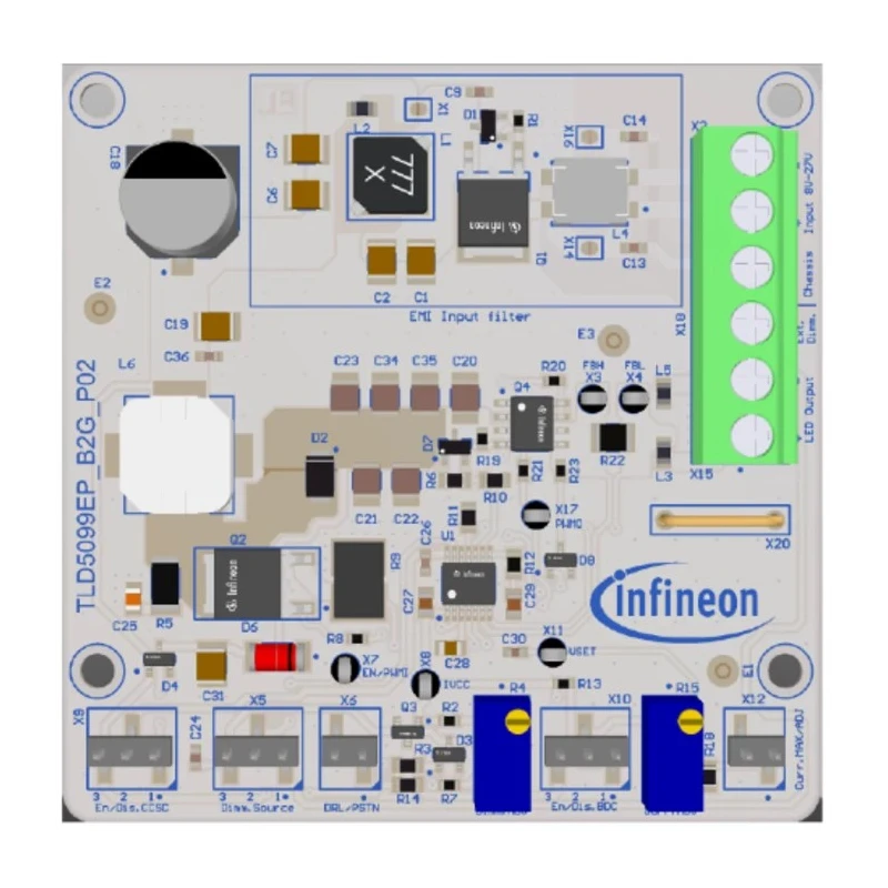 Infineon Evaluation Board Boost Controller for High Power LED Application TLD5099EPB2GEVALKITTOBO1