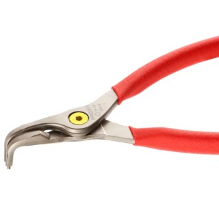 Facom 1-Piece Internal Bent Jaw Circlip Plier with Comfort Grip, Steel, 290mm Overall Length, VDE/1000V Approved 197A.32