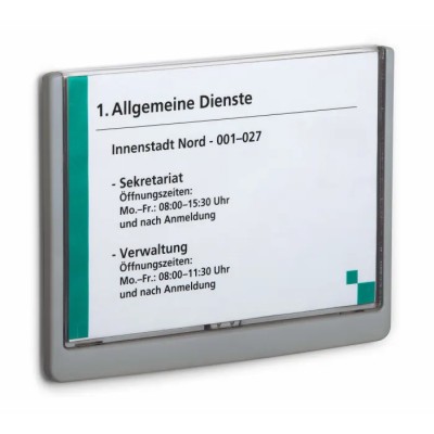 Durable Grey A5 Wall Mount Document Display 148.5 mm Height 210 mm Width 486637