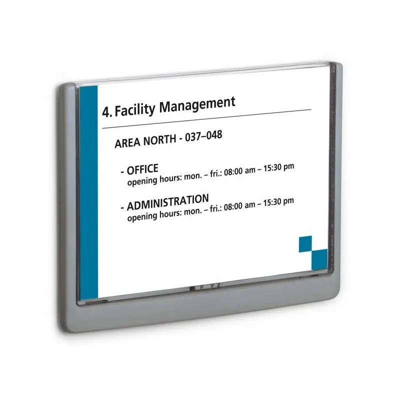 Durable Grey A5 Wall Mount Document Display 148.5 mm Height 210 mm Width 486637