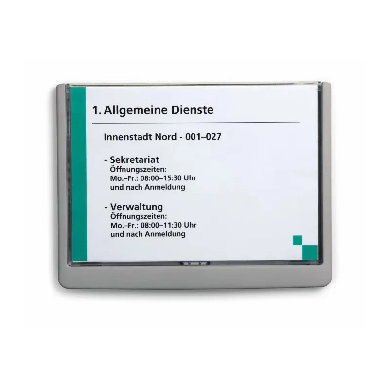 Durable Grey A5 Wall Mount Document Display 148.5 mm Height 210 mm Width 486637