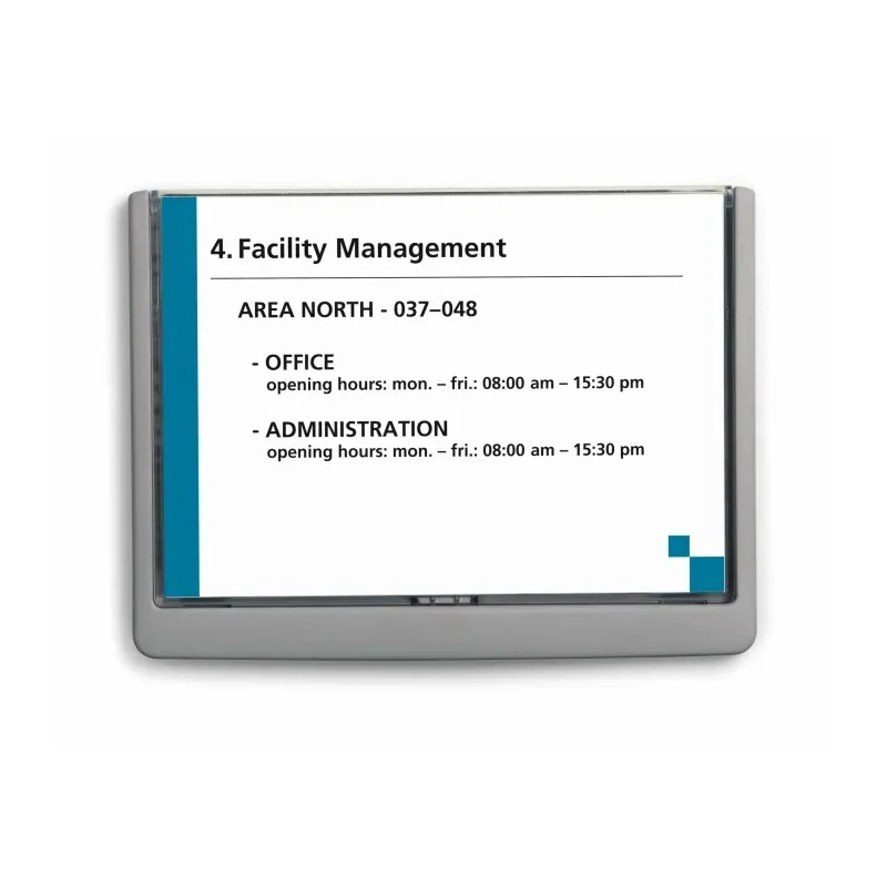 Durable Grey A5 Wall Mount Document Display 148.5 mm Height 210 mm Width 486637