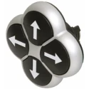 Eaton RMQ Titan M22 Series Black Momentary Push Button Head 55mm Diameter 22mm Cutout IP66 70002672 M22-DI4-S-X7+M22-A4