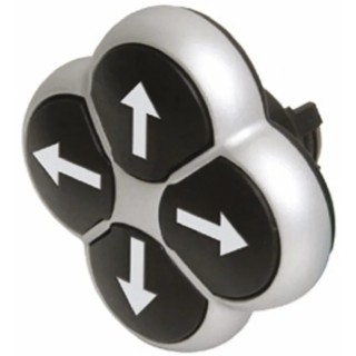 Eaton RMQ Titan M22 Series Black Momentary Push Button Head 55mm Diameter 22mm Cutout IP66 70002672 M22-DI4-S-X7+M22-A4