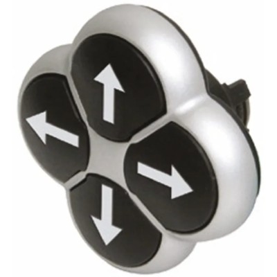 Eaton RMQ Titan M22 Series Black Momentary Push Button Head 55mm Diameter 22mm Cutout IP66 70002672 M22-DI4-S-X7+M22-A4