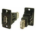 RS PRO Straight Panel Female/Female 2 Port USB Type A to A USB Connector USB 2.0 235-4755