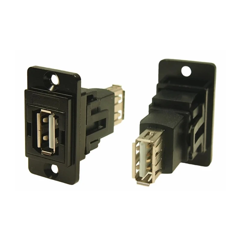 RS PRO Straight Panel Female/Female 2 Port USB Type A to A USB Connector USB 2.0 235-4755