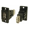 RS PRO Straight Panel Female/Female 2 Port USB Type A to A USB Connector USB 2.0 235-4755