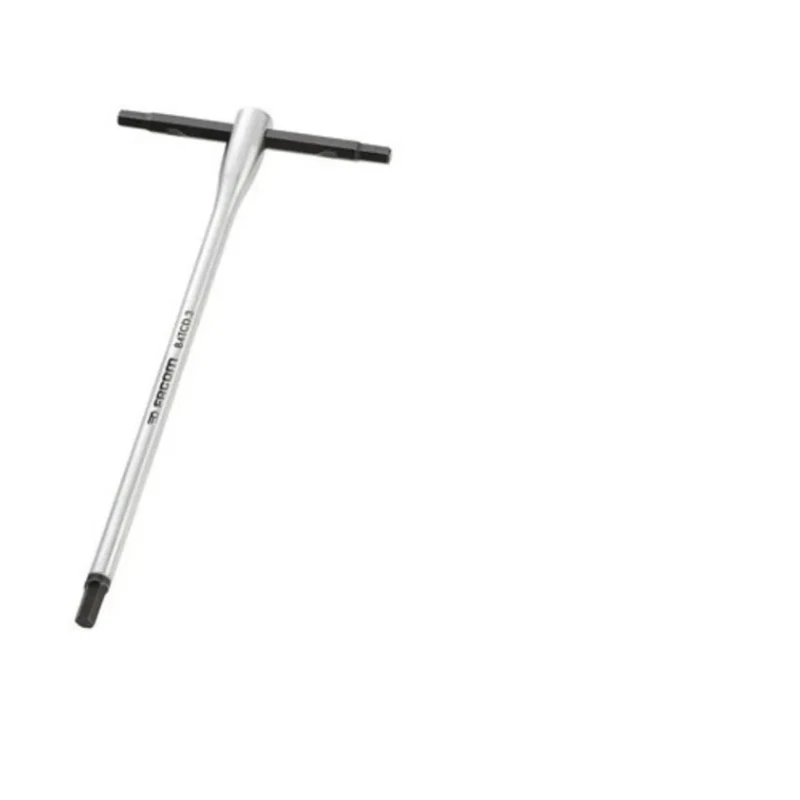 Facom T Metric Hex Key Hex Size 5 mm, Long Arm, Chrome Vanadium Steel, Chrome Finish 84TCD.5