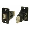 RS PRO USB Connector Panel Mount Female/Female 2 Port Type USB Type B to A USB 2.0 235-4753