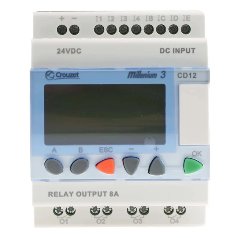 Crouzet Millenium 3 Series Logic Module 8-Input Analogue Digital Input 4 Outputs Relay Output 24V DC 8A 88970041