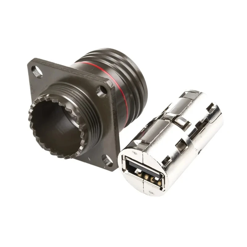 Amphenol Socapex USB Type A 5V 5A IP68 Straight Panel Female USB Connector USBFTV21G