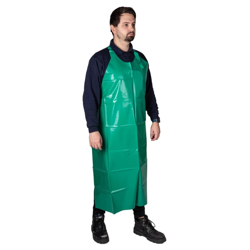 Topdog Green Reusable Polyurethane Apron 1.14 m Chemical Resistant A3024
