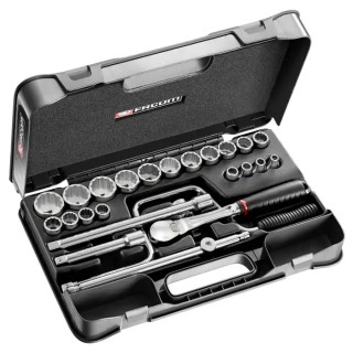 Facom 25-Piece 1/2 in Drive 12 Point Socket Set Chrome Vanadium Steel SL.161-3P12U